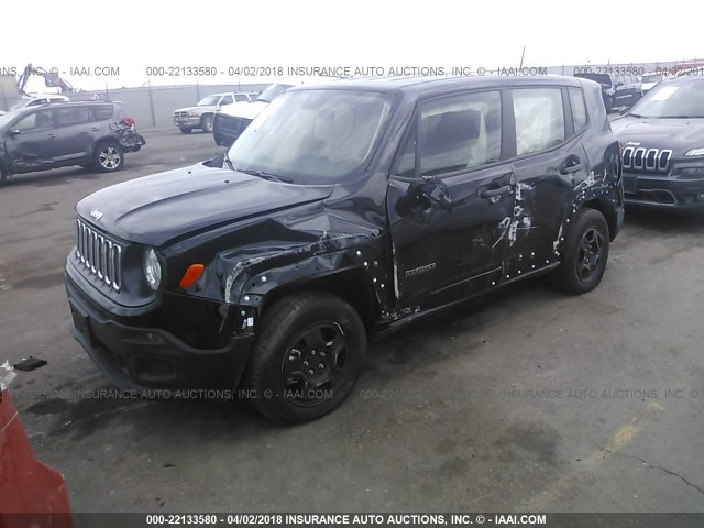ZACCJBAB5HPG29880 - 2017 JEEP RENEGADE SPORT Սև լուսանկար 2