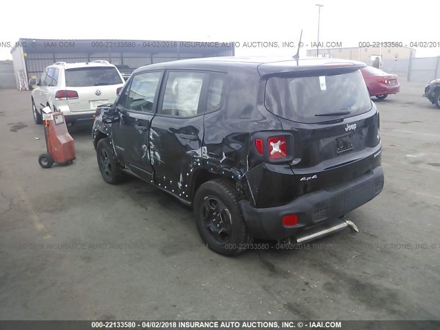 ZACCJBAB5HPG29880 - 2017 JEEP RENEGADE SPORT Սև լուսանկար 3