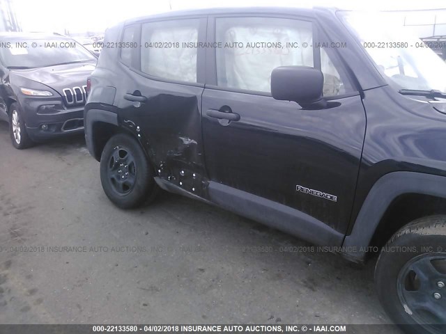 ZACCJBAB5HPG29880 - 2017 JEEP RENEGADE SPORT BLACK photo 6