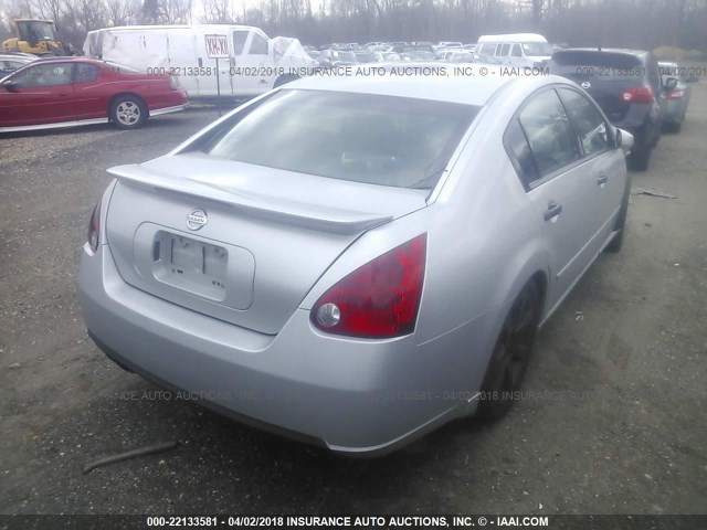 1N4BA41E27C831067 - 2007 NISSAN MAXIMA SE/SL SILVER photo 4