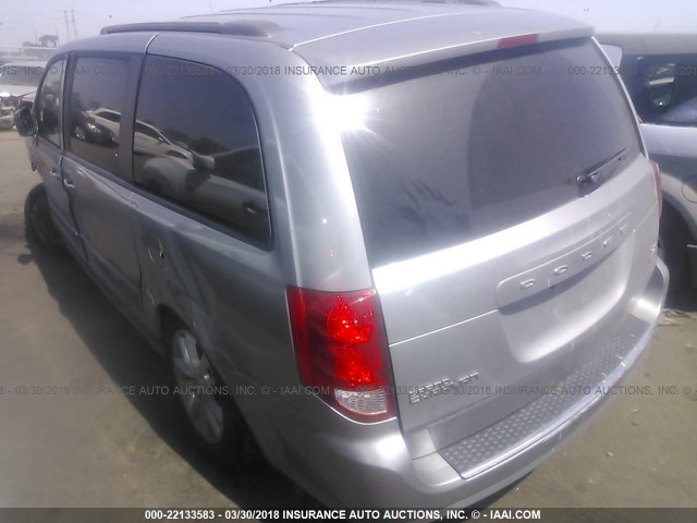 2C4RDGCG8ER478712 - 2014 DODGE GRAND CARAVAN SXT SILVER photo 3