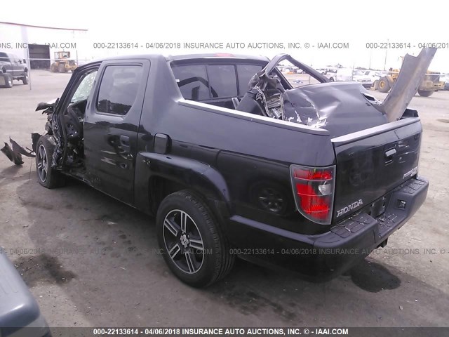 5FPYK1F73EB006785 - 2014 HONDA RIDGELINE SPORT BLACK photo 3