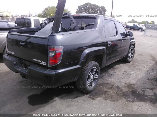 5FPYK1F73EB006785 - 2014 HONDA RIDGELINE SPORT BLACK photo 4