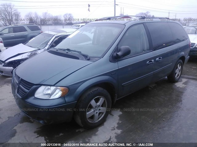 2D4GP44L17R357423 - 2007 DODGE GRAND CARAVAN SXT GREEN photo 2