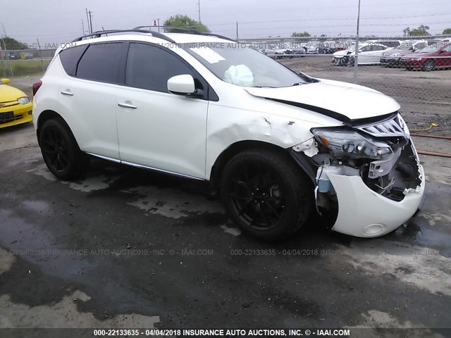 JN8AZ18U09W014972 - 2009 NISSAN MURANO S/SL WHITE photo 1