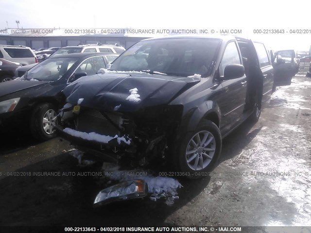 2C4RDGCG6GR338824 - 2016 DODGE GRAND CARAVAN SXT BLACK photo 2