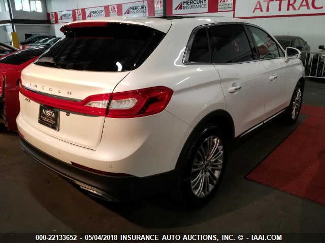 2LMPJ6LR6HBL31023 - 2017 LINCOLN MKX RESERVE WHITE photo 4