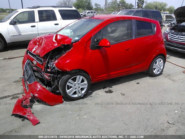 KL8CB6S95EC530355 - 2014 CHEVROLET SPARK LS RED photo 2