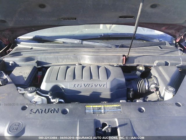 5GZER237X8J301718 - 2008 SATURN OUTLOOK XR წითელი ფოტო 10