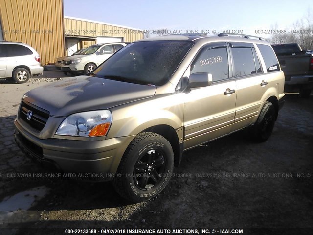 2HKYF18715H523515 - 2005 HONDA PILOT EXL GOLD photo 2