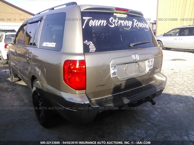 2HKYF18715H523515 - 2005 HONDA PILOT EXL GOLD photo 3