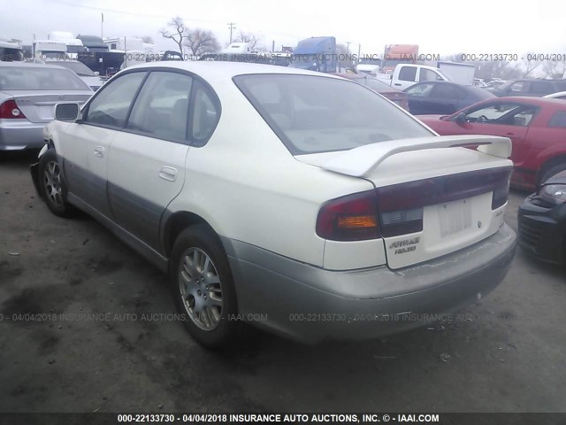 4S3BE896627214372 - 2002 SUBARU LEGACY OUTBACK 3.0 H6/3.0 H6 VDC WHITE photo 3