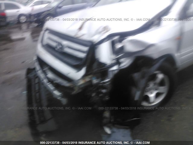 5FNYF18348B018598 - 2008 HONDA PILOT SE SILVER photo 6