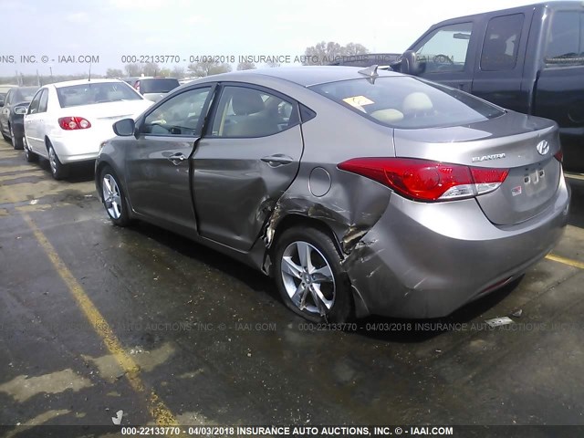 5NPDH4AE6DH313123 - 2013 HYUNDAI ELANTRA GLS/LIMITED GRAY photo 3