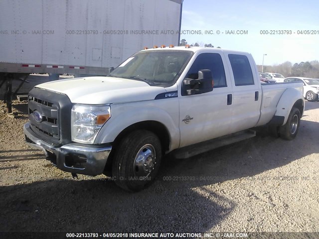 1FT8W3CT6FEC54932 - 2015 FORD F350 SUPER DUTY WHITE photo 2