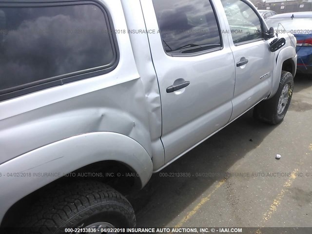 5TELU42N88Z476574 - 2008 TOYOTA TACOMA DOUBLE CAB ვერცხლისფერი ფოტო 6