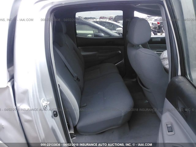 5TELU42N88Z476574 - 2008 TOYOTA TACOMA DOUBLE CAB SILVER photo 8