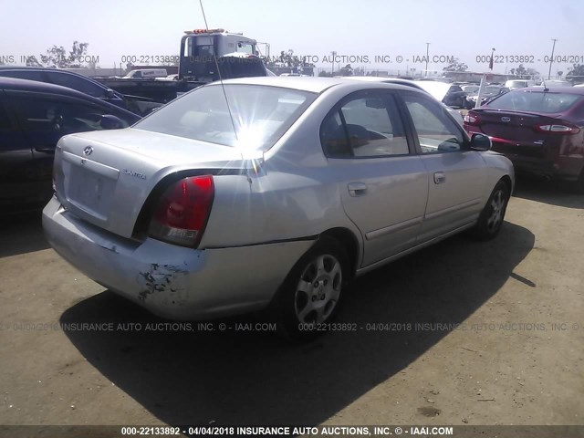 KMHDN45D53U624455 - 2003 HYUNDAI ELANTRA GLS/GT SILVER photo 4