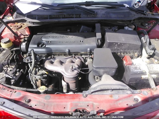 4T1BE46K97U074610 - 2007 TOYOTA CAMRY NEW GENERAT CE/LE/XLE/SE RED photo 10