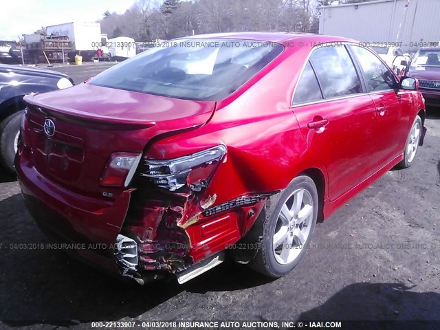 4T1BE46K97U074610 - 2007 TOYOTA CAMRY NEW GENERAT CE/LE/XLE/SE RED photo 4