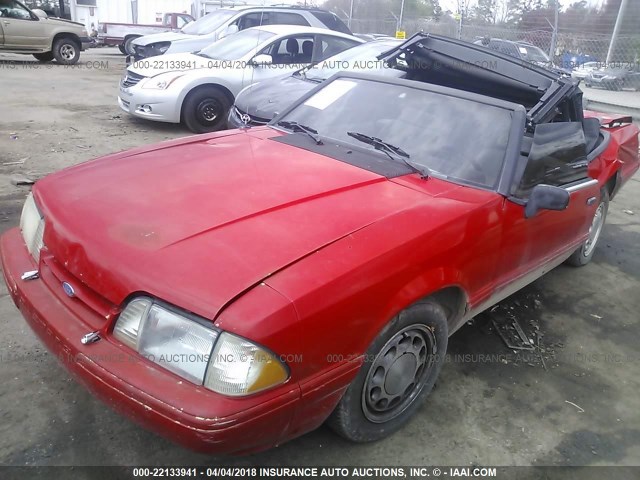 1FACP44MXNF133985 - 1992 FORD MUSTANG LX RED photo 2