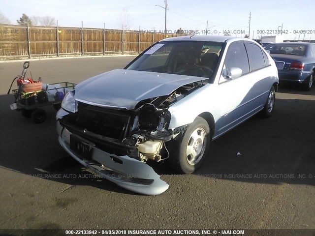 JHMES96683S025770 - 2003 HONDA CIVIC HYBRID BLUE photo 2