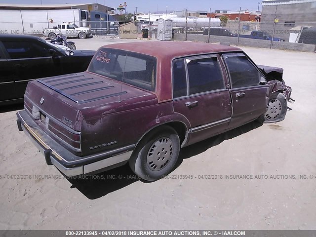 1G4CX69B3G1422084 - 1986 BUICK ELECTRA MAROON photo 4