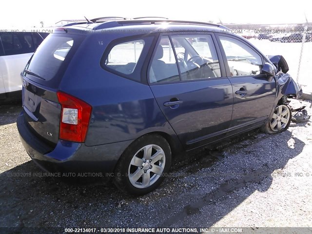 KNAFG525177081424 - 2007 KIA RONDO LX/EX BLUE photo 4