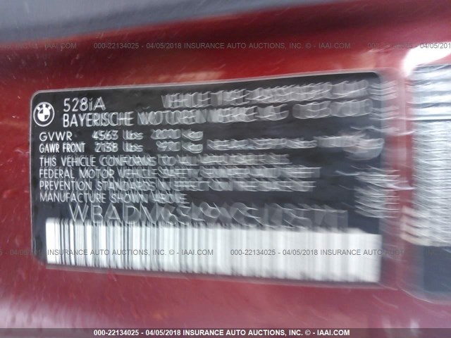 WBADM6349YGU25711 - 2000 BMW 528 I AUTOMATIC Qırmızı foto 9