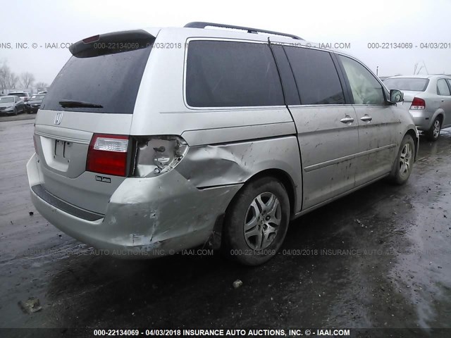 5FNRL38696B443928 - 2006 HONDA ODYSSEY EXL SILVER photo 4