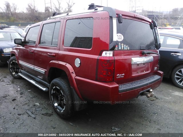 1J8HG58296C219413 - 2006 JEEP COMMANDER LIMITED RED photo 3