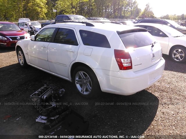 2D4GV57267H655860 - 2007 DODGE MAGNUM R/T WHITE photo 3