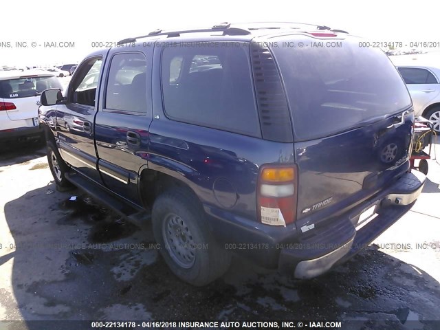 1GNEC13T31J178576 - 2001 CHEVROLET TAHOE C1500 BLUE photo 3