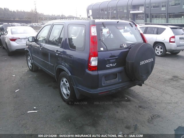 JHLRD68556C014632 - 2006 HONDA CR-V LX BLUE photo 3