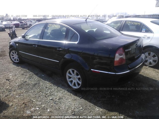 WVWPD63B54E063039 - 2004 VOLKSWAGEN PASSAT GLS BLACK photo 3