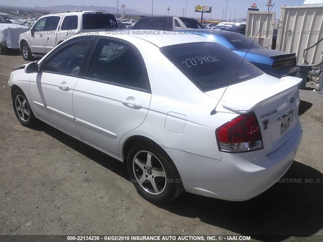 KNAFE221595656477 - 2009 KIA SPECTRA EX/LX/SX WHITE photo 3