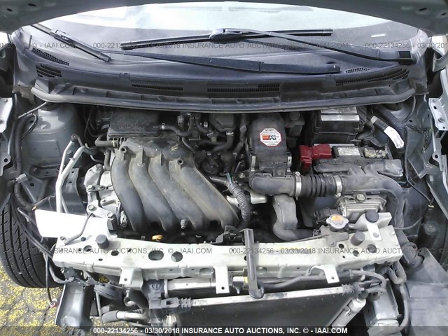 3N1CE2CP4EL408372 - 2014 NISSAN VERSA NOTE S/S PLUS/SV/SL SILVER photo 10