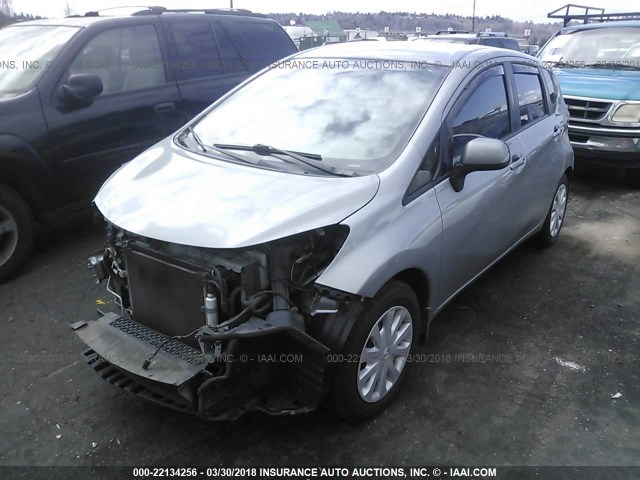 3N1CE2CP4EL408372 - 2014 NISSAN VERSA NOTE S/S PLUS/SV/SL SILVER photo 2