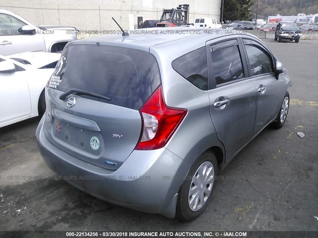 3N1CE2CP4EL408372 - 2014 NISSAN VERSA NOTE S/S PLUS/SV/SL SILVER photo 4