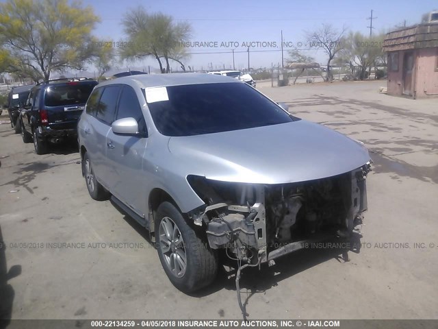 5N1AR2MM6EC668499 - 2014 NISSAN PATHFINDER S/SV/SL/PLATINUM 银色 照片 1