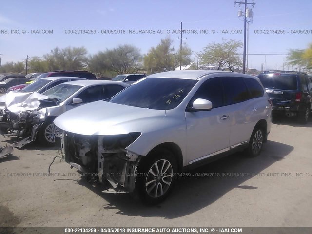 5N1AR2MM6EC668499 - 2014 NISSAN PATHFINDER S/SV/SL/PLATINUM 银色 照片 2