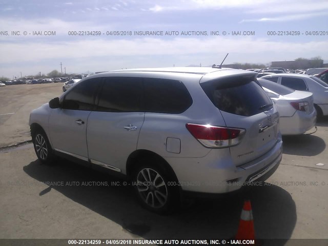 5N1AR2MM6EC668499 - 2014 NISSAN PATHFINDER S/SV/SL/PLATINUM 银色 照片 3