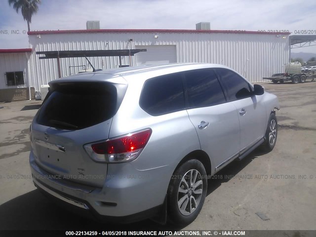 5N1AR2MM6EC668499 - 2014 NISSAN PATHFINDER S/SV/SL/PLATINUM 银色 照片 4