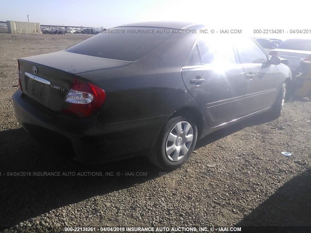 4T1BE32K03U234397 - 2003 TOYOTA CAMRY LE/XLE/SE BLACK photo 4