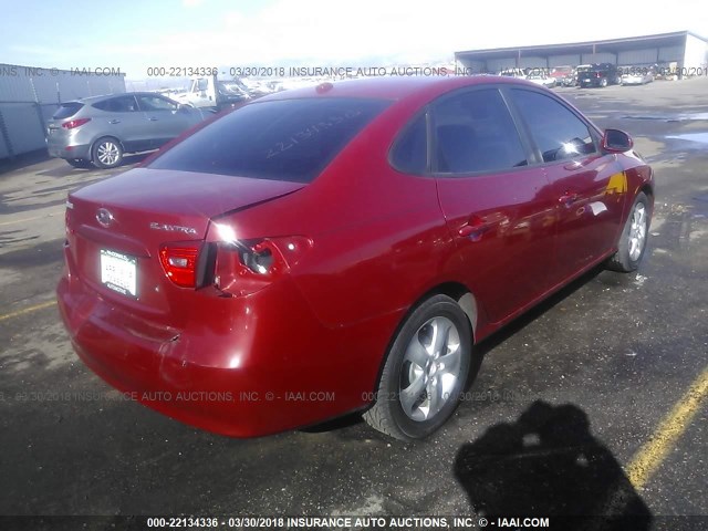 KMHDU46D08U579675 - 2008 HYUNDAI ELANTRA GLS/SE/LIMITED RED photo 4