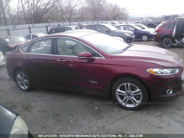 3FA6P0SU9GR202681 - 2016 FORD FUSION TITANIUM PHEV MAROON photo 1