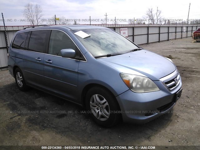 5FNRL38766B089343 - 2006 HONDA ODYSSEY EXL BLUE photo 1