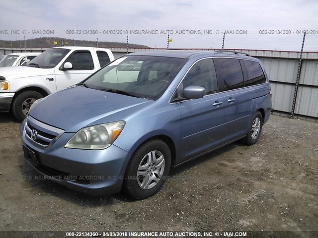 5FNRL38766B089343 - 2006 HONDA ODYSSEY EXL ლურჯი ფოტო 2