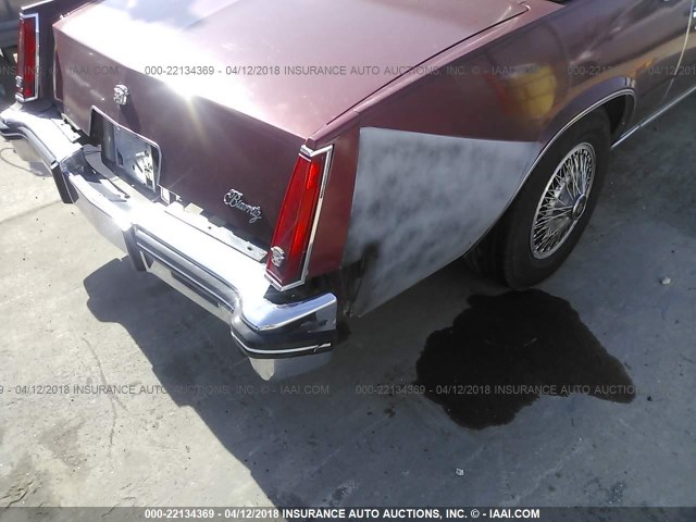 1G6EL5785FE651984 - 1985 CADILLAC ELDORADO MAROON photo 6