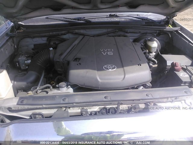 5TEJU62NX6Z257180 - 2006 TOYOTA TACOMA DOUBLE CAB PRERUNNER SILVER photo 10